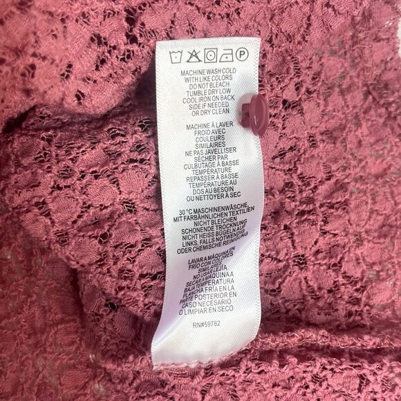 Adrianna Papell Mesarose Textured Blouse Shirt Button Front Pink Size Large New - Picture 9 of 11